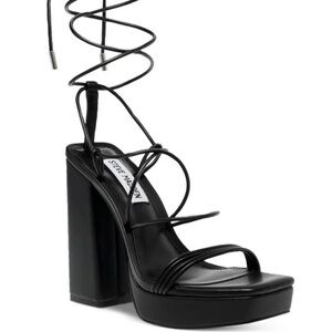 Steve Madden Black Lace-Up Heels